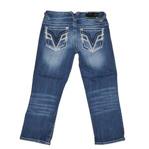 Vigoss Low Rise Capris Jeans Women's Size 1-2 The Chelsea Thick Stitch Denim